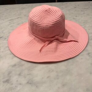 San Diego Hat Co Pink Wide Brim Sun Hat Floppy Straw Beach Vacation Womens
